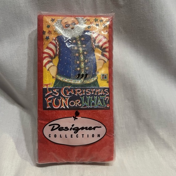 New VINTAGE Designer Collection 10 Christmas Handkerchiefs Santa Designed - Picture 5 of 6